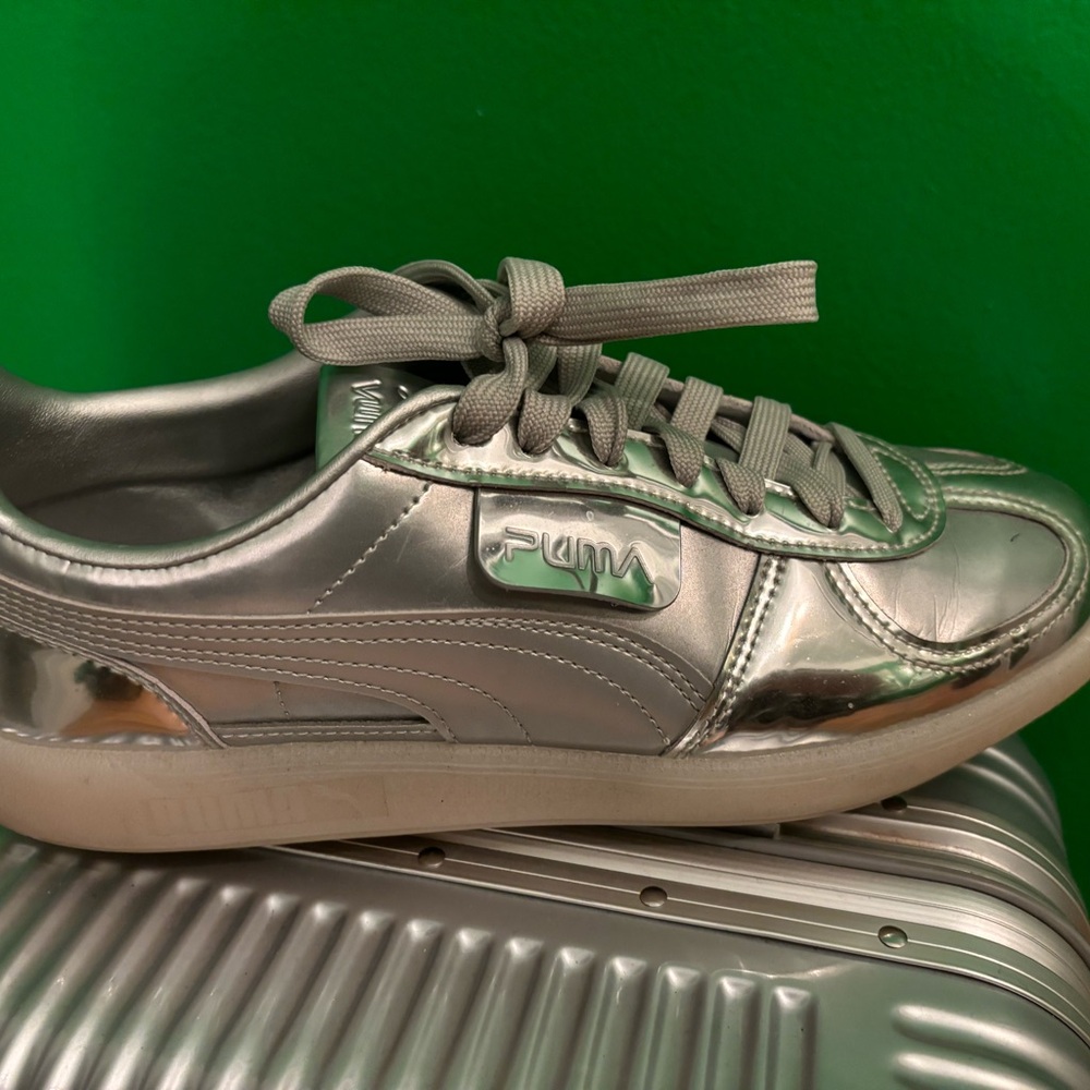 Flashy fabulous silver sneakers